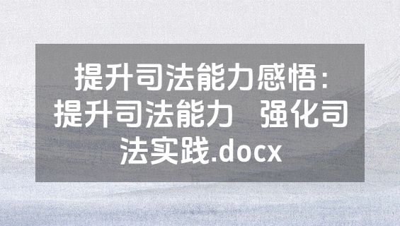 提升司法能力感悟：提升司法能力   强化司法实践.docx