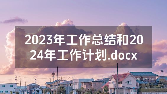 2023年工作总结和2024年工作计划.docx