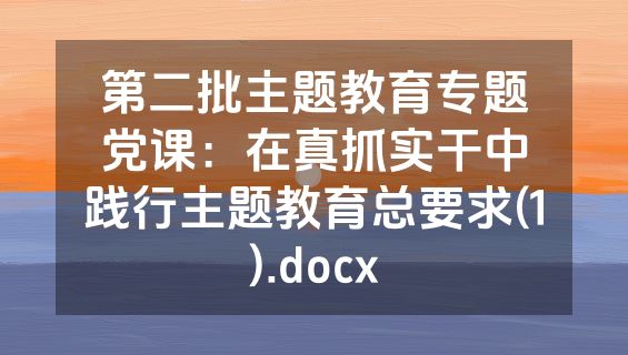 第二批主题教育专题党课：在真抓实干中践行主题教育总要求(1).docx