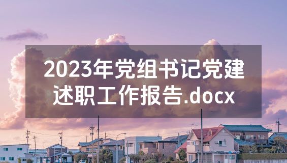 2023年党组书记党建述职工作报告.docx