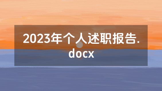 2023年个人述职报告.docx