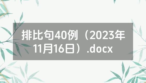 排比句40例（2023年11月16日）.docx