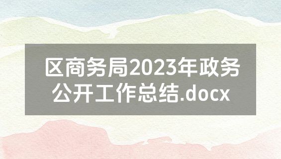 区商务局2023年政务公开工作总结.docx