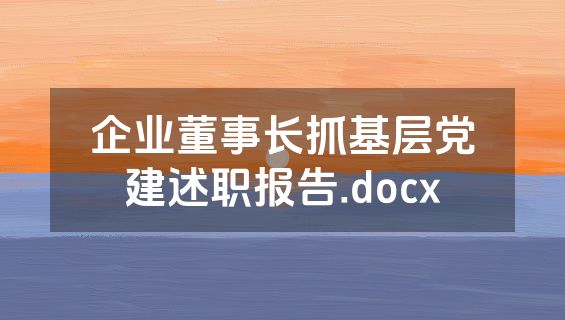 企业董事长抓基层党建述职报告.docx