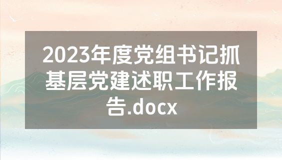 2023年度党组书记抓基层党建述职工作报告.docx