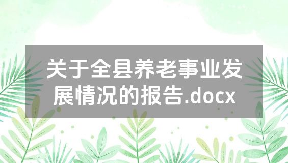 关于全县养老事业发展情况的报告.docx