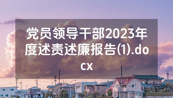 党员领导干部2023年度述责述廉报告(1).docx