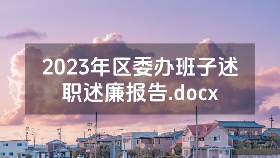 2023年区委办班子述职述廉报告.docx