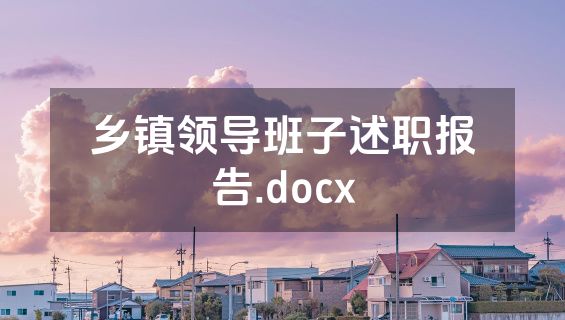 乡镇领导班子述职报告.docx