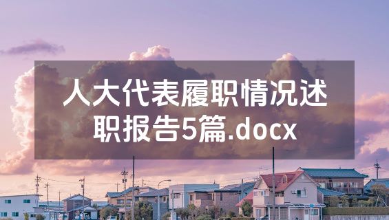 人大代表履职情况述职报告5篇.docx