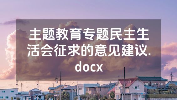 主题教育专题民主生活会征求的意见建议.docx