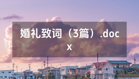 婚礼致词（3篇）.docx