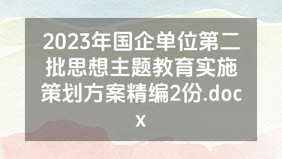 2023年国企单位第二批思想主题教育实施策划方案精编2份.docx