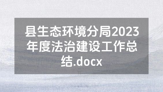 县生态环境分局2023年度法治建设工作总结.docx