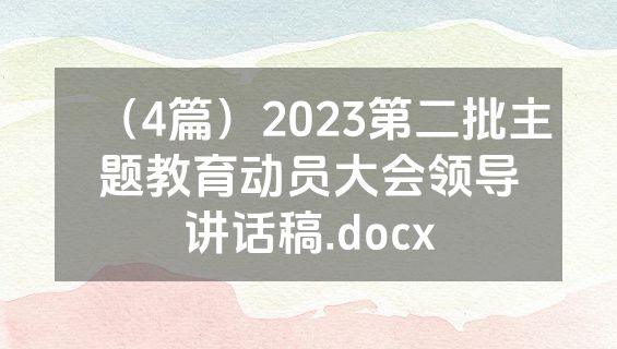 （4篇）2023第二批主题教育动员大会领导讲话稿.docx