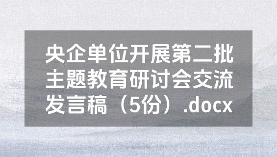 央企单位开展第二批主题教育研讨会交流发言稿（5份）.docx