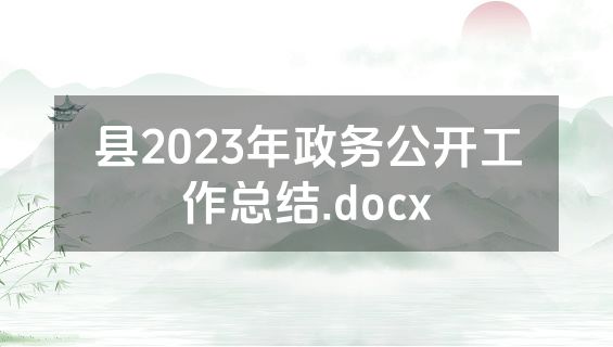 县2023年政务公开工作总结.docx