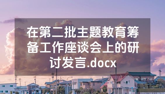 在第二批主题教育筹备工作座谈会上的研讨发言.docx