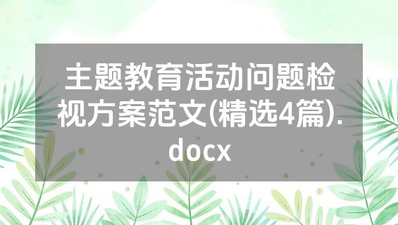 主题教育活动问题检视方案范文(精选4篇).docx
