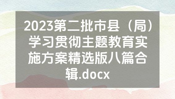 2023第二批市县（局）学习贯彻主题教育实施方案精选版八篇合辑.docx