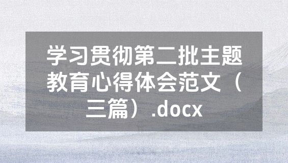 学习贯彻第二批主题教育心得体会范文（三篇）.docx