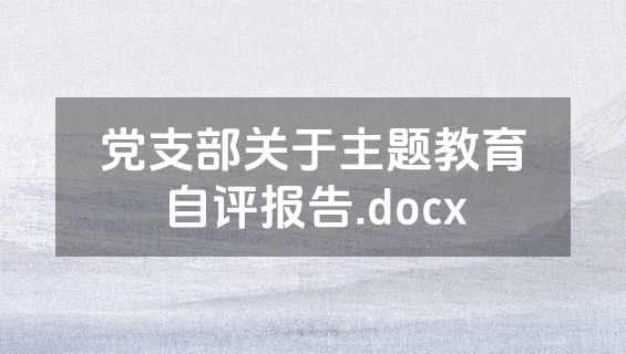 党支部关于主题教育自评报告.docx