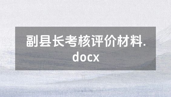 副县长考核评价材料.docx