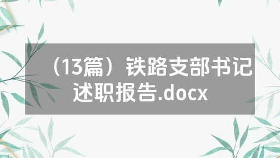 （13篇）铁路支部书记述职报告.docx