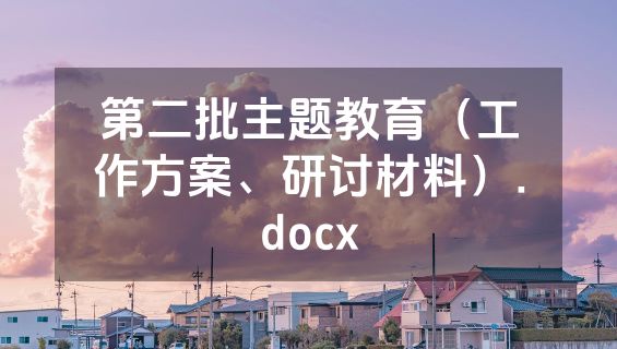 第二批主题教育（工作方案、研讨材料）.docx