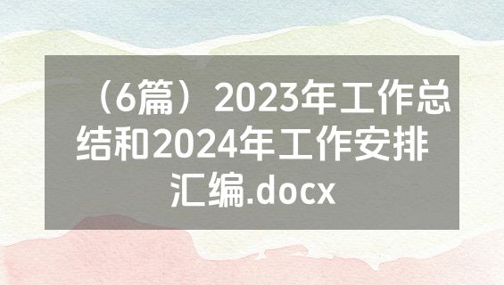 （6篇）2023年工作总结和2024年工作安排汇编.docx
