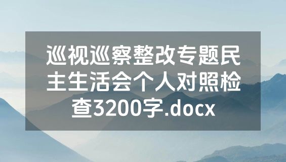 巡视巡察整改专题民主生活会个人对照检查3200字.docx