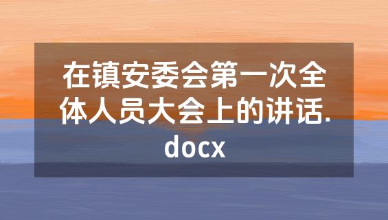 在镇安委会第一次全体人员大会上的讲话.docx