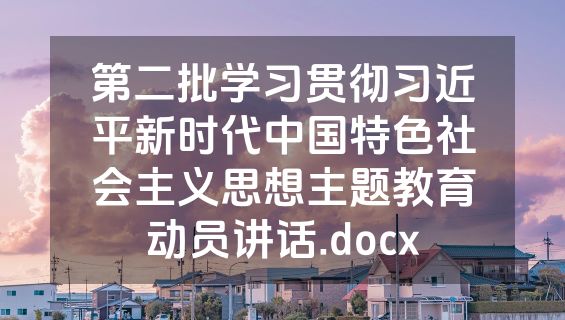 第二批学习贯彻习近平新时代中国特色社会主义思想主题教育动员讲话.docx