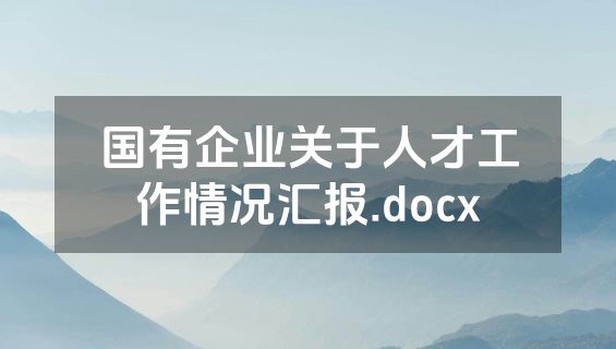 国有企业关于人才工作情况汇报.docx