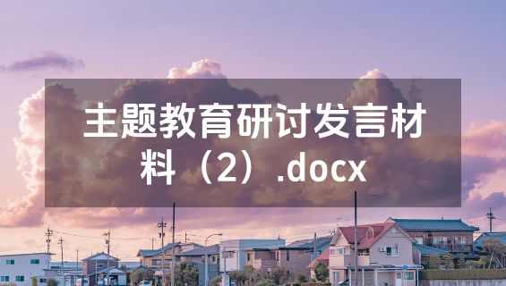 主题教育研讨发言材料（2）.docx