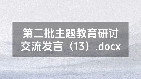 第二批主题教育研讨交流发言（13）.docx