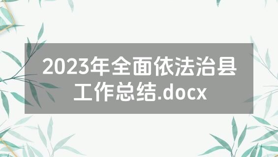 2023年全面依法治县工作总结.docx