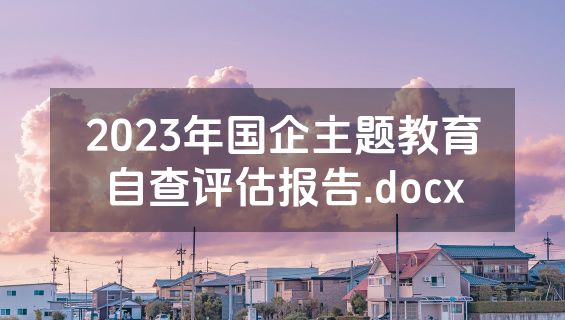 2023年国企主题教育自查评估报告.docx