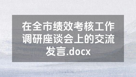 在全市绩效考核工作调研座谈会上的交流发言.docx