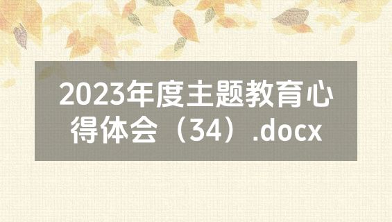 2023年度主题教育心得体会（34）.docx