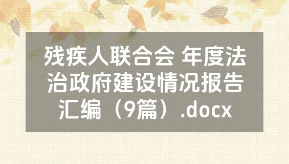 残疾人联合会 年度法治政府建设情况报告汇编（9篇）.docx