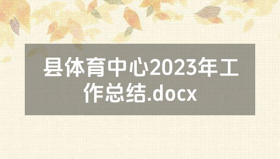 县体育中心2023年工作总结.docx