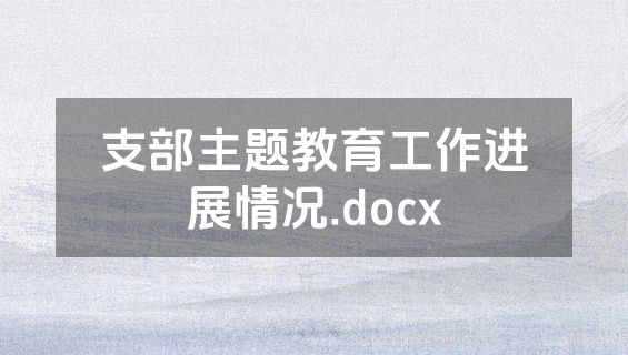 支部主题教育工作进展情况.docx