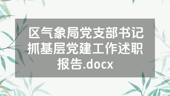 区气象局党支部书记抓基层党建工作述职报告.docx