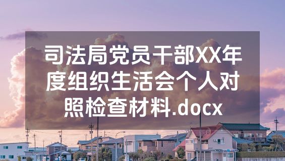 司法局党员干部XX年度组织生活会个人对照检查材料.docx