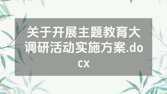 关于开展主题教育大调研活动实施方案.docx