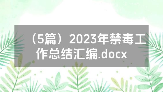 （5篇）2023年禁毒工作总结汇编.docx