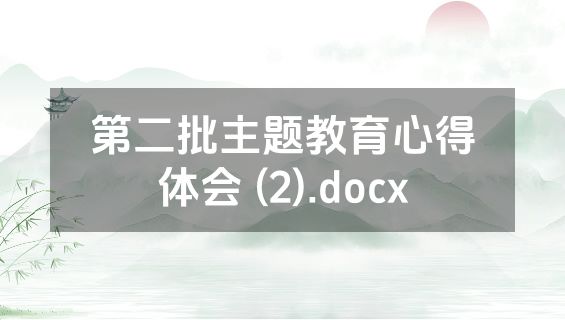 第二批主题教育心得体会 (2).docx