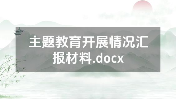 主题教育开展情况汇报材料.docx