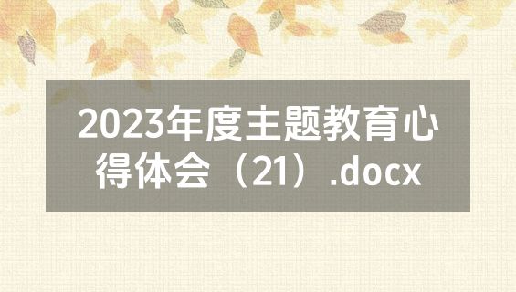2023年度主题教育心得体会（21）.docx